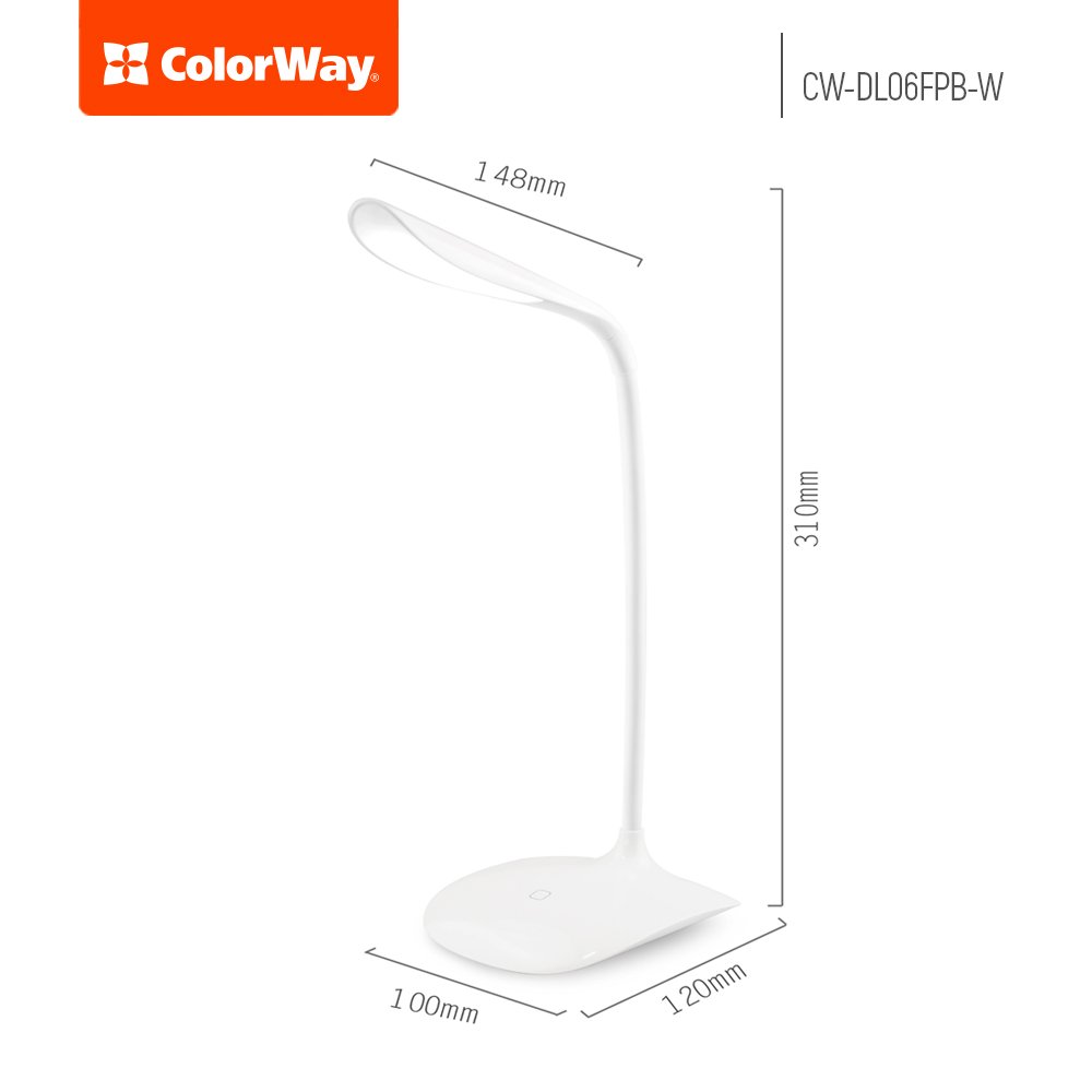 ColorWay LED stolná lampa Flexi CW-DL06FPB-W - biela