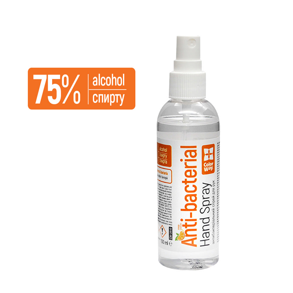Antibakteriálny alkoholový sprej ColorWay na ruky, 100ml, pomaranč (CW-3912)