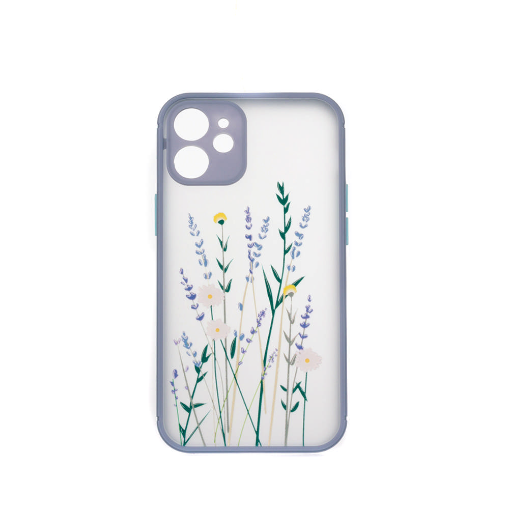 Puzdro ColorWay Smart Matné pre Apple iPhone 12 mini - Flowers - fialové
