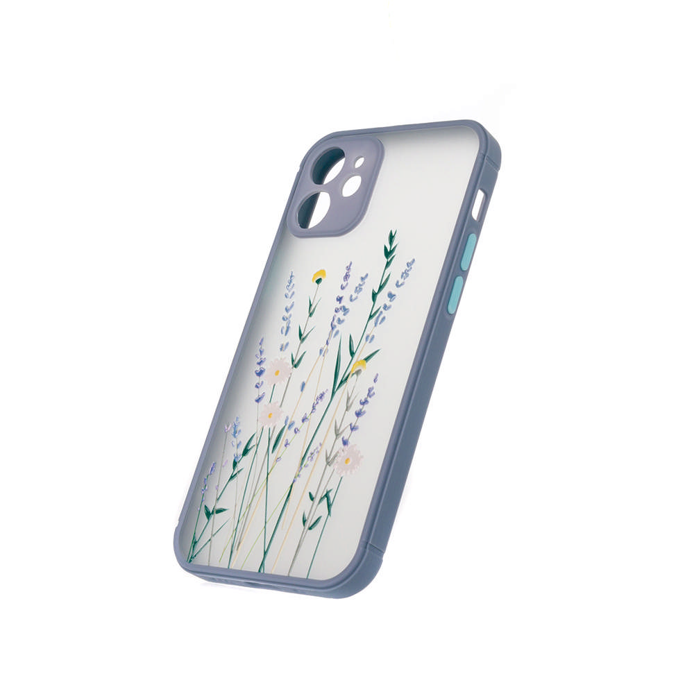 Puzdro ColorWay Smart Matné pre Apple iPhone 12 mini - Flowers - fialové