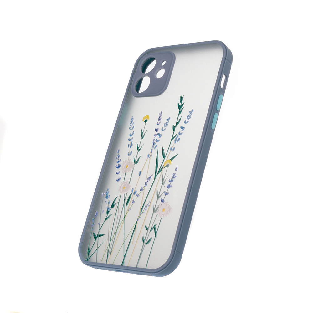 Puzdro ColorWay Smart Matné pre Apple iPhone 12 - Flowers - fialové