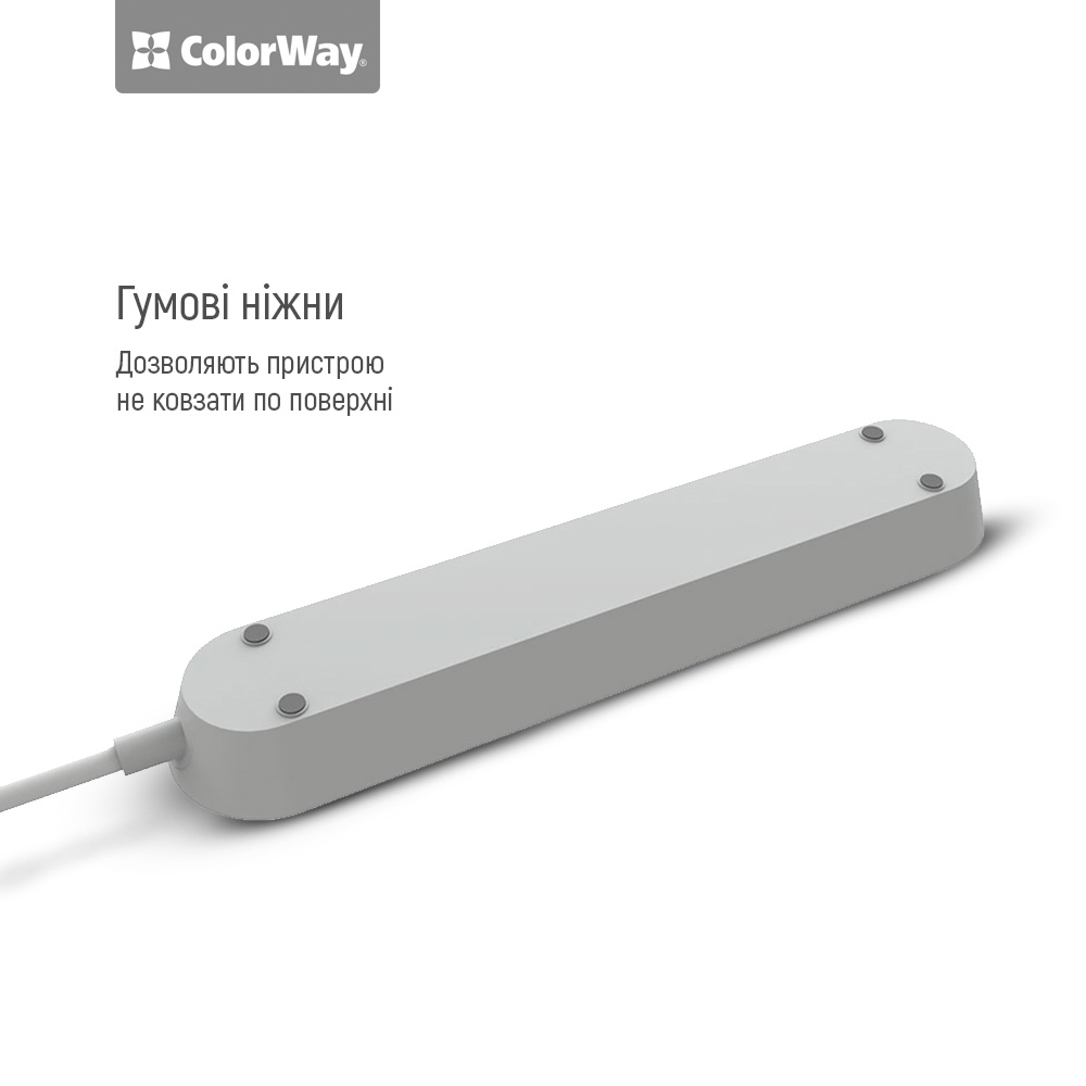 Predlžovací kábel ColorWay 3x eurozásuvka, 3x USB čierna (CW-CHU33B)