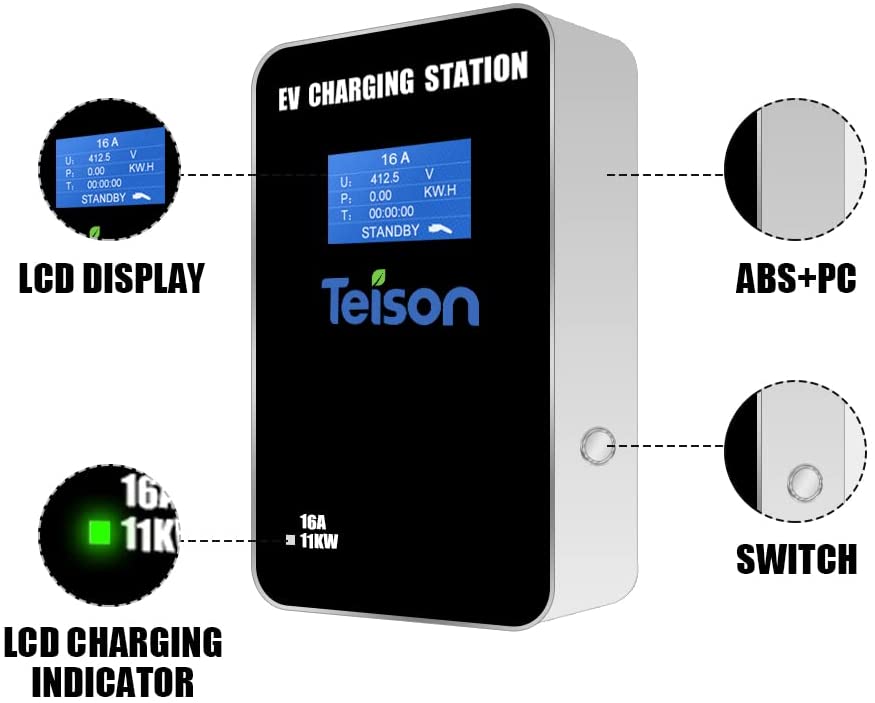 

EV Teison Wallbox - nabíjacia stanica, 11kW, 16A, 3-fázy, Typ-2, 5m kábel