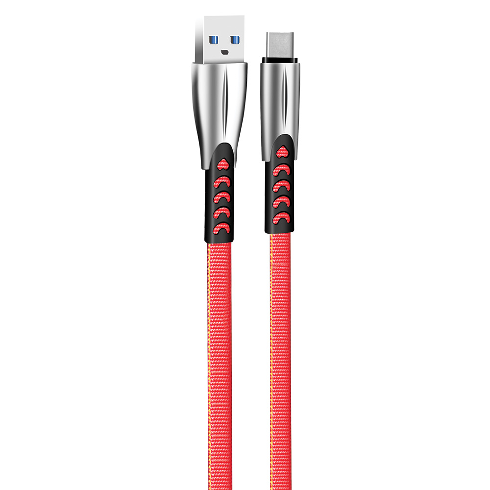ColorWay Kábel USB Type-C (zink alloy) 2.4A, 1m, red (CW-CBUC012-RD)