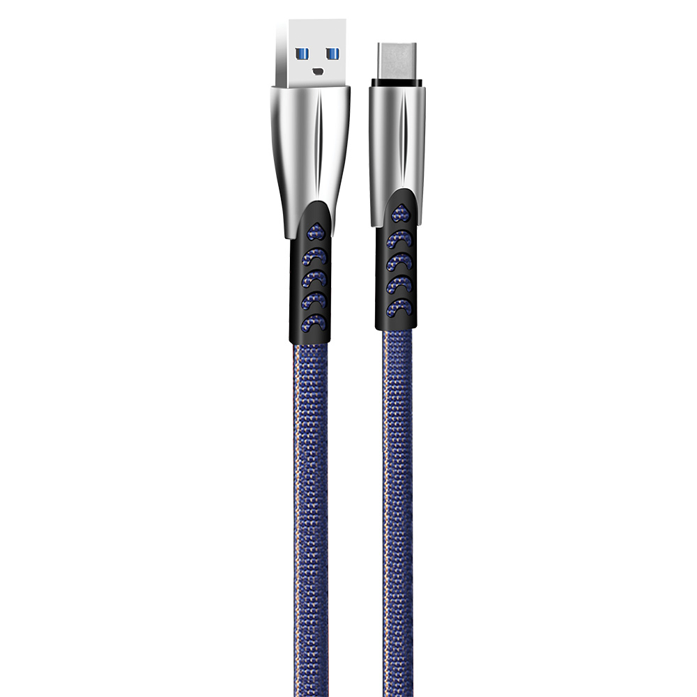 ColorWay Kábel USB Type-C (zink alloy) 2.4A 1m, blue (CW-CBUC012-BL)