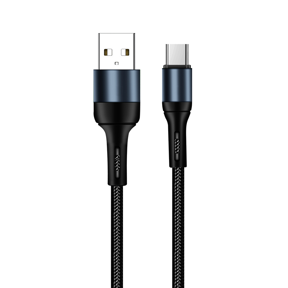 ColorWay Kábel USB Type-C (nylon) 2.4A, 1m, black (CW-CBUC045-BK)