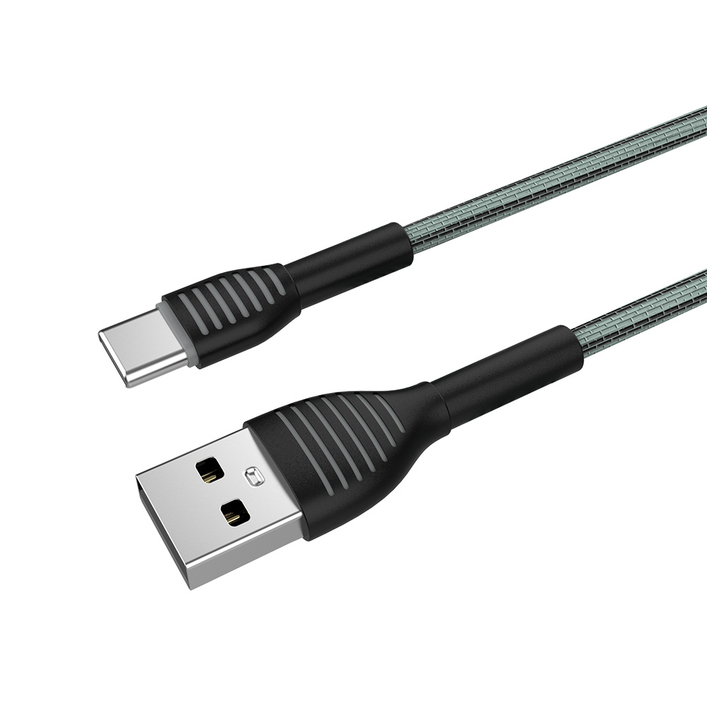 ColorWay Kábel USB Type-C (braided cloth) 2.4A, 1m, gray (CW-CBUC041-GR)