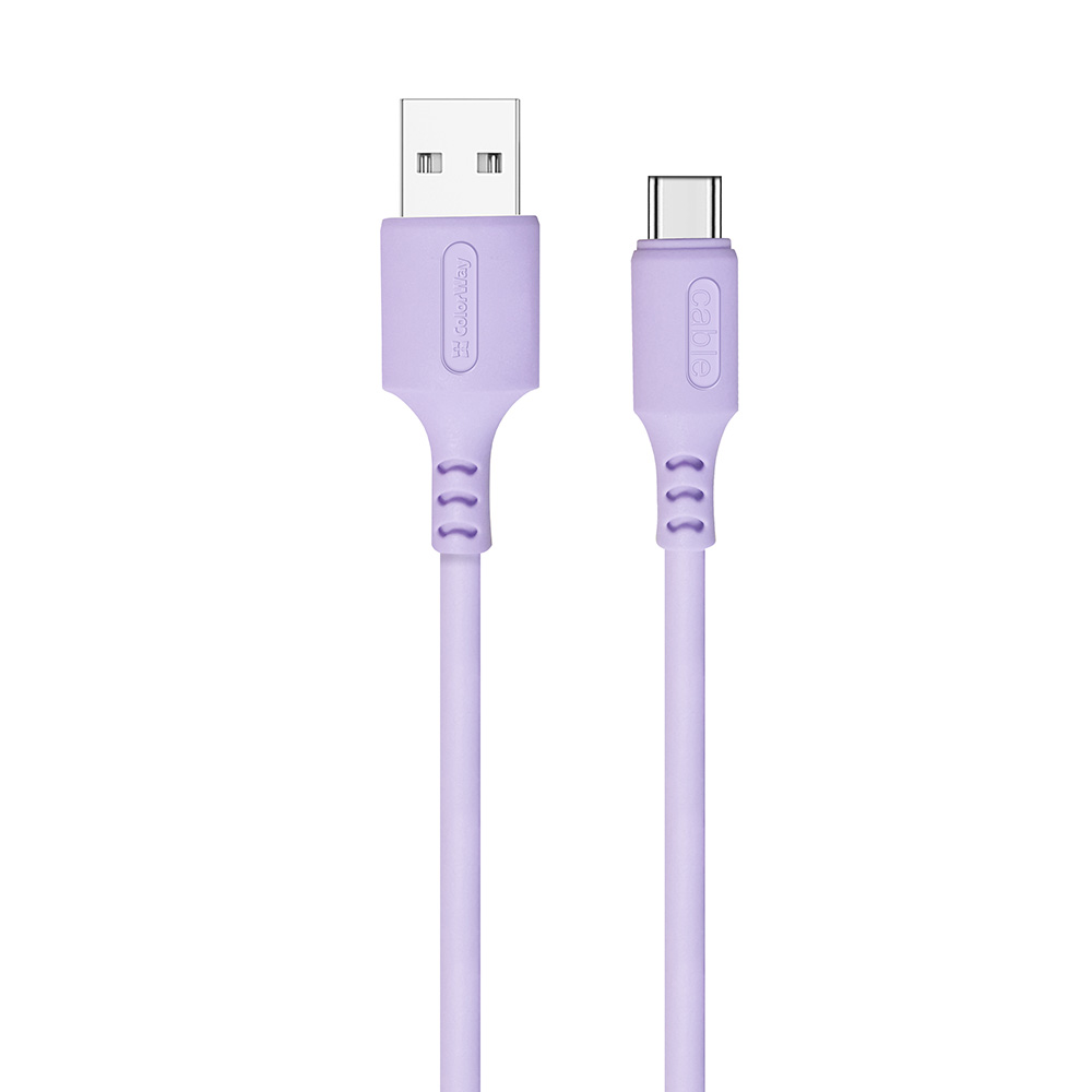 ColorWay Kábel USB Type-C (soft silicone) 2.4A, 1m, purple (CW-CBUC044-PU)