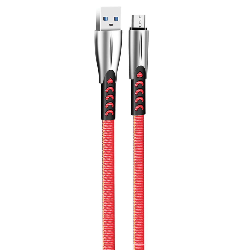 ColorWay Kábel USB MicroUSB (zink alloy) 2.4A 1m, red (CW-CBUM011-RD)