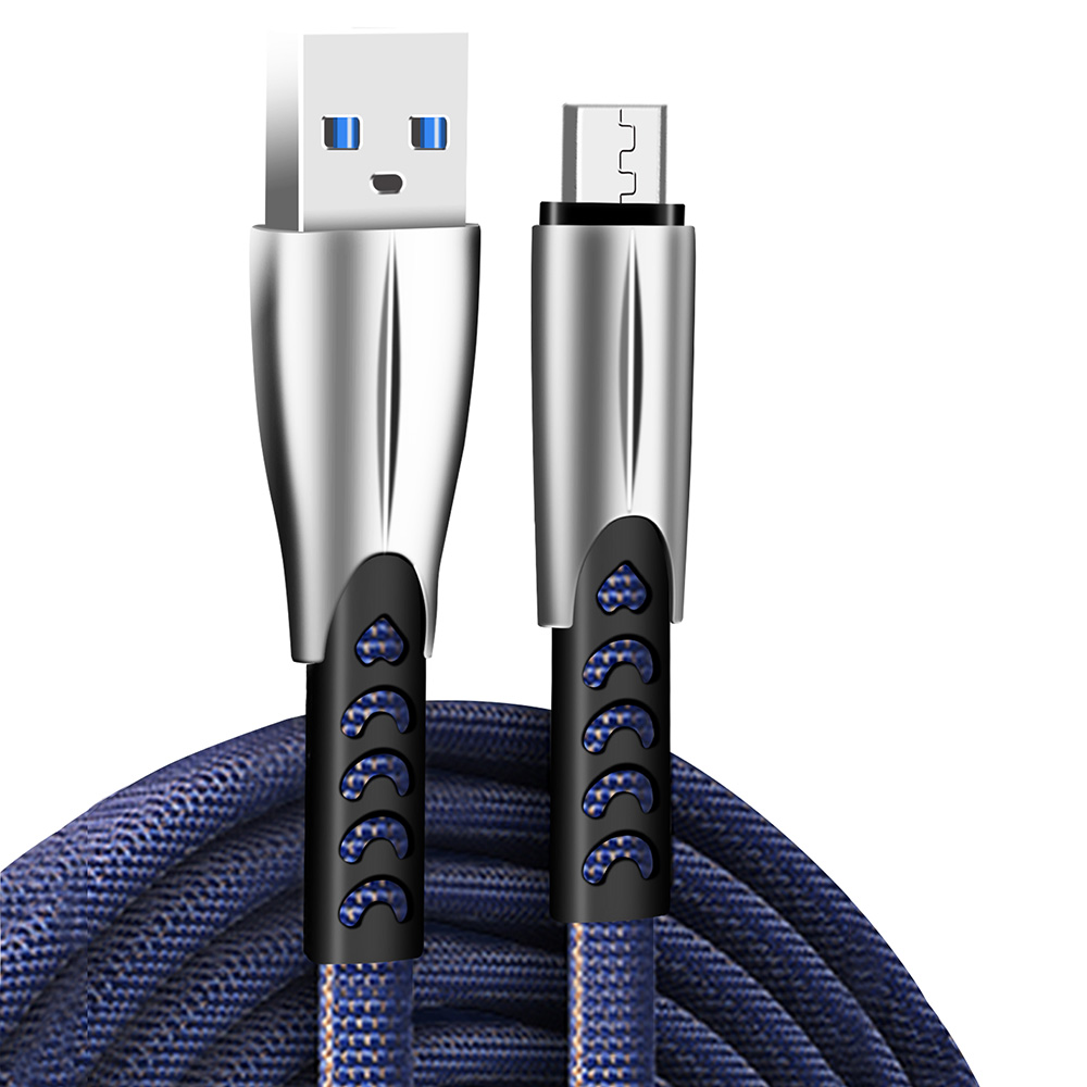 ColorWay Kábel USB MicroUSB (zink alloy) 2.4A 1m, blue (CW-CBUM011-BL)