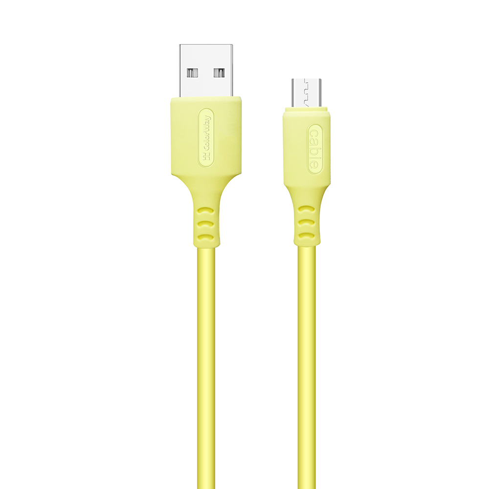 ColorWay Kábel USB MicroUSB (soft silicone) 2.4A 1m, yellow (CW-CBUM043-Y)