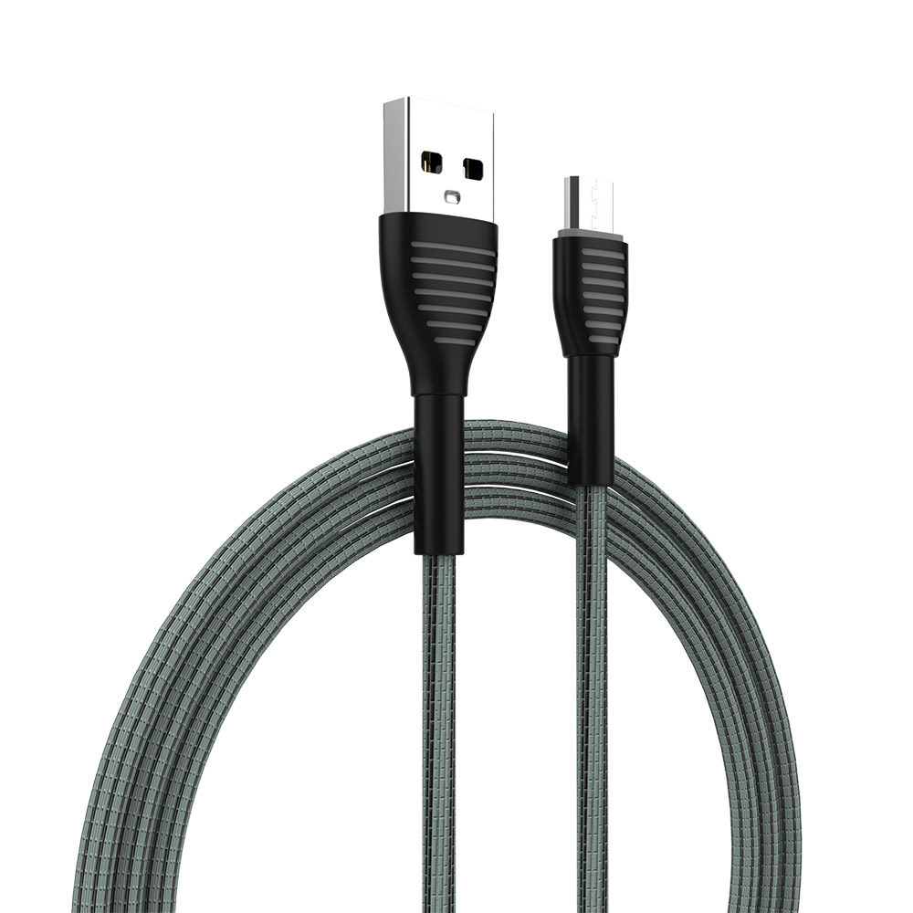 ColorWay Kábel USB MicroUSB (braided cloth) 3A 1m, gray (CW-CBUM041-GR)