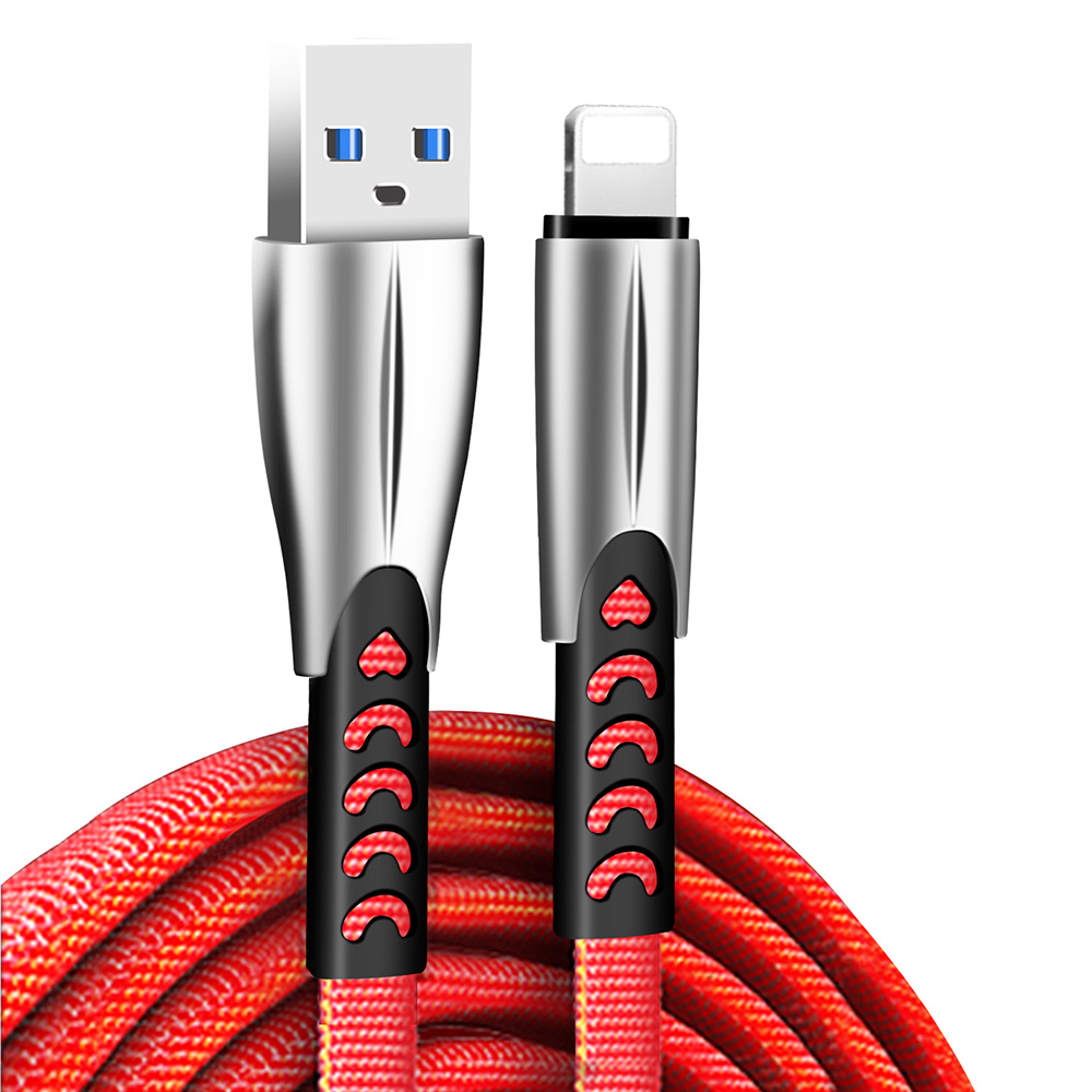 ColorWay Kábel USB Apple Lightning (zink alloy) 2.4A 1m, red (CW-CBUL010-RD)