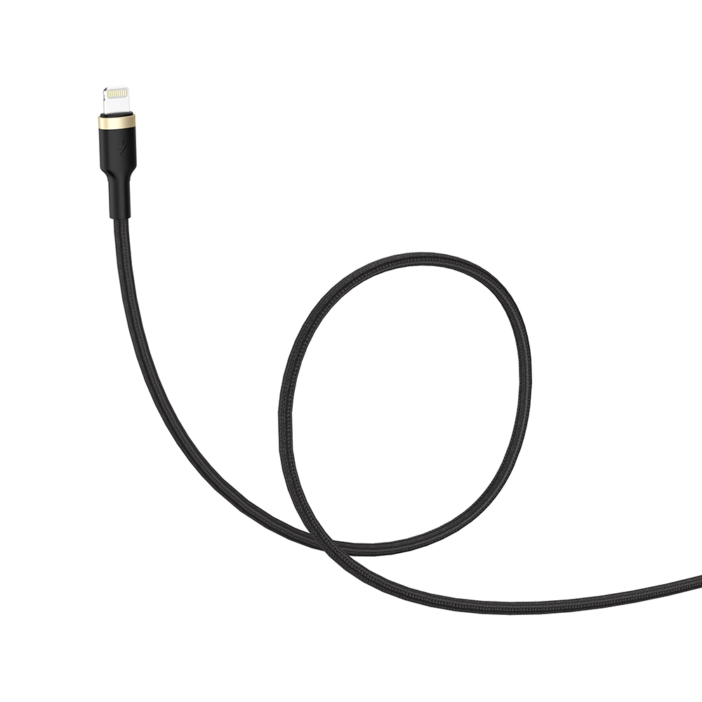 ColorWay Kábel USB Apple Lightning (spiral) 2.4A, 1m, black (CW-CBUL051-BK)