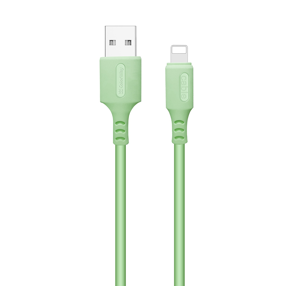 ColorWay Kábel USB Apple Lightning (soft silicone) 2.4A, 1m,green (CW-CBUL042-GR)