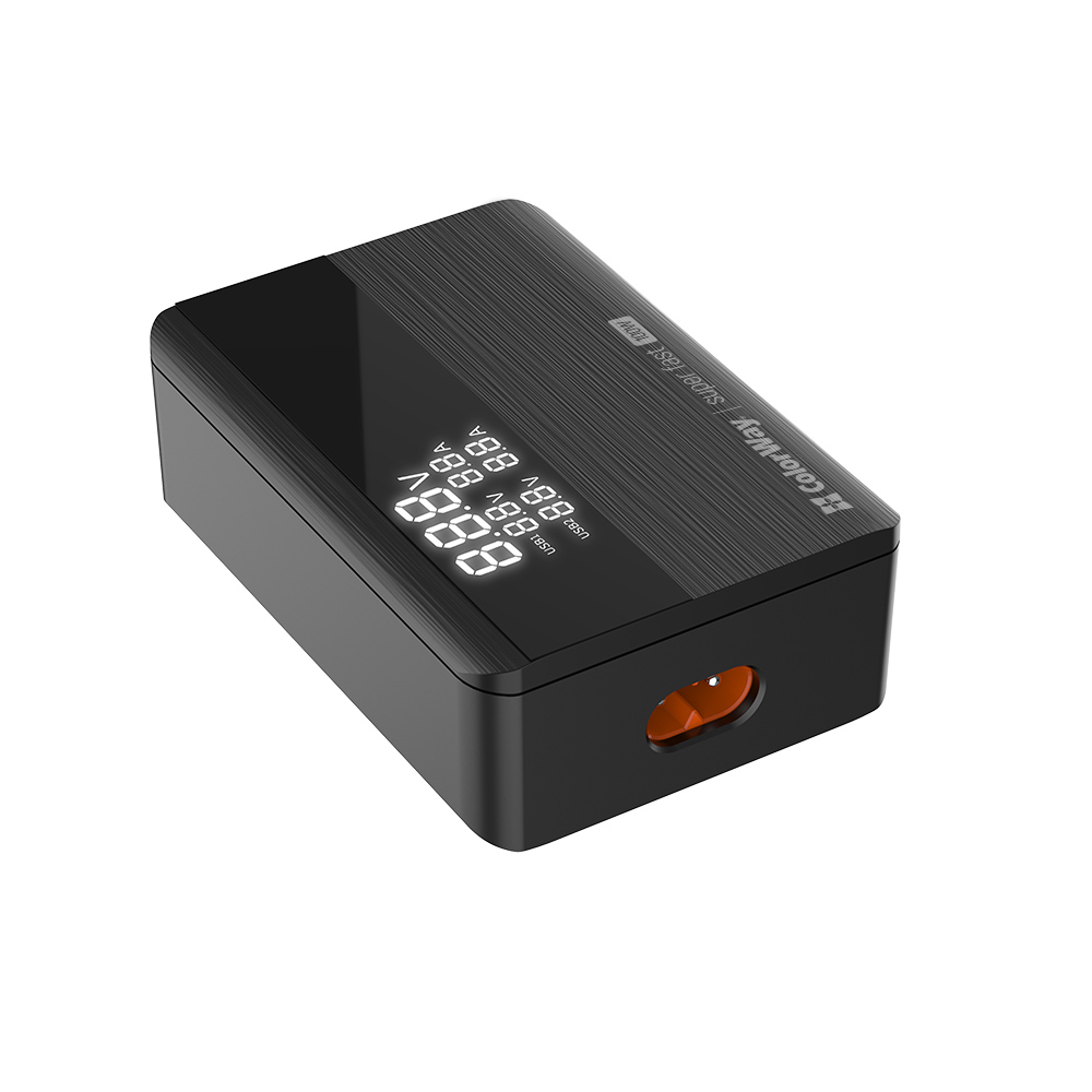 AC nabíjačka ColorWay Power Delivery GaN (2USB-A + 2USB TYPE-C) (100W), čierna, (CW-CHS041PD-BK)