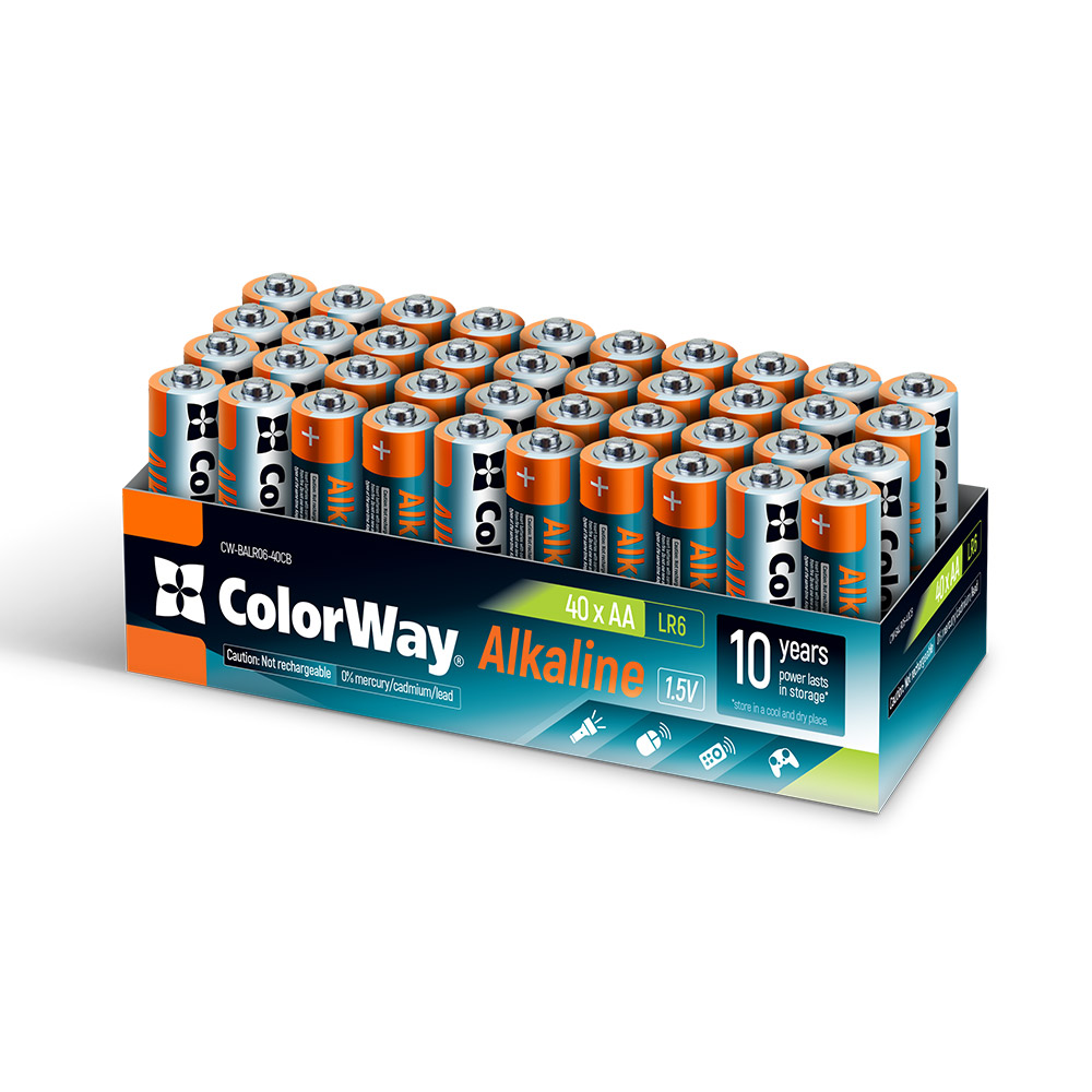 Batérie ColorWay Alkaline Power AA, 40ks (CW-BALR06-40CB)