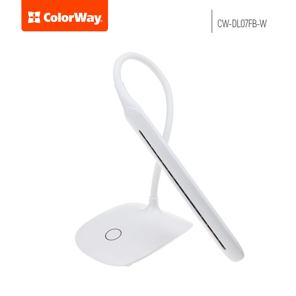 ColorWay Flexible 360 LED stolná lampa so zabudovanou batériou, biela (CW-DL07FB-W)
