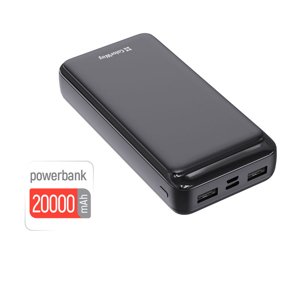 Power Bank ColorWay 20 000 mAh Slim, Čierna (CW-PB200LPD2BK)