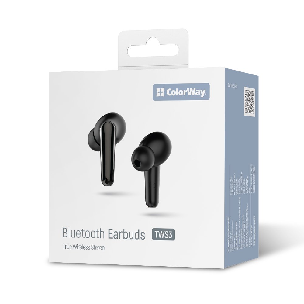 Bezdrôtové slúchadlá (earbuds) ColorWay TWS-3 (CW-TWS3BK) - čierne