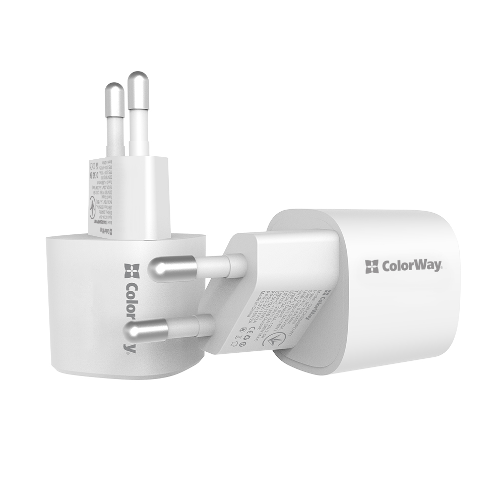 ColorWay AC nabíjačka GaN3 Power Delivery Port PPS USB (Type-C PD + USB QC3.0) (33W) biela, (CW-CHS043PD-WT)