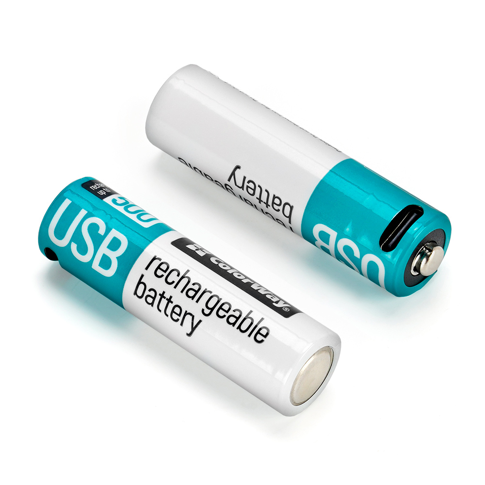 Nabíjateľné batérie ColorWay AA USB Type-C 2220mAh 1.5V - 2ks (CW-UBAA-10)
