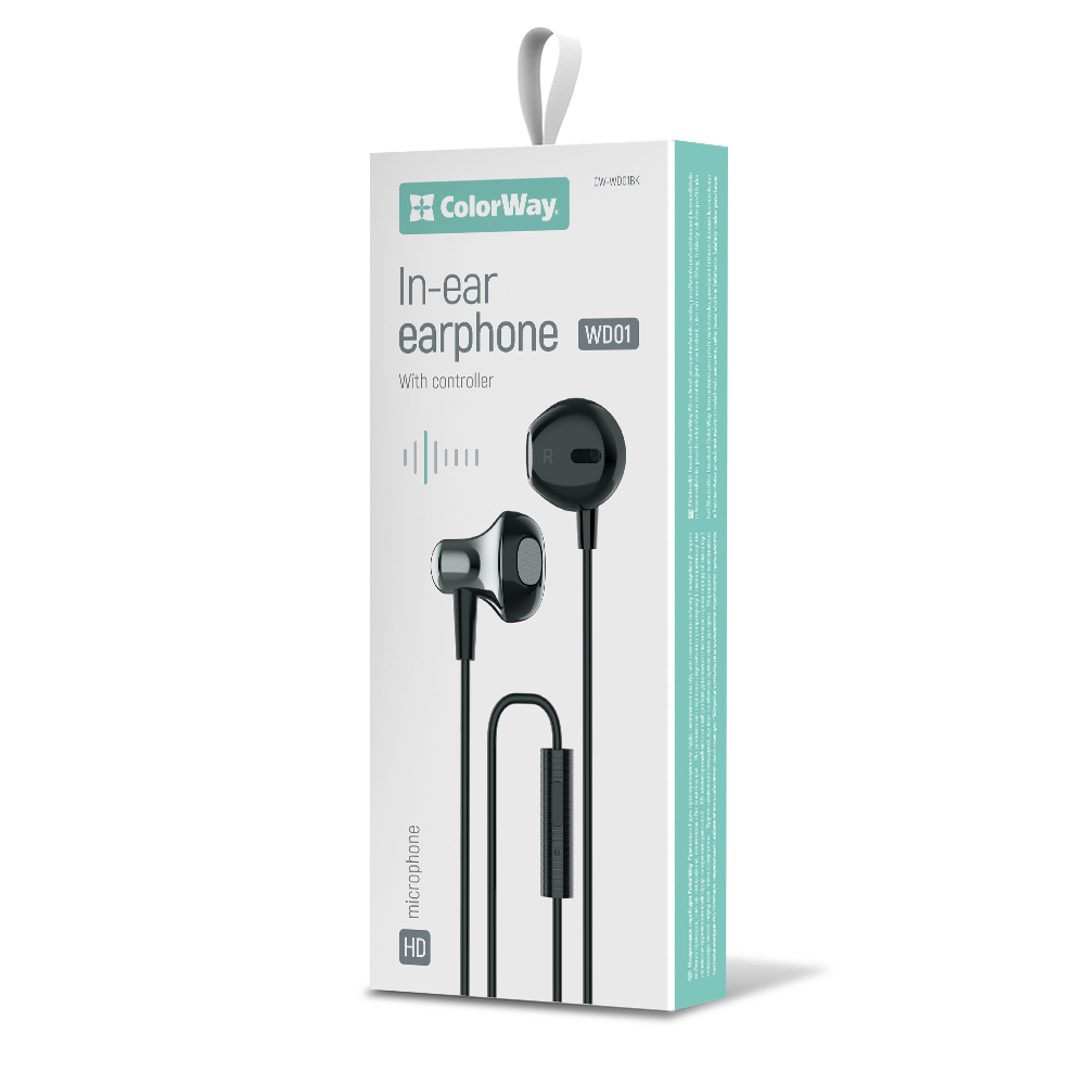ColorWay Slim Slúchadlá 3.5 mm, Káblové, Blast 1, čierne (CW-WD01BK)