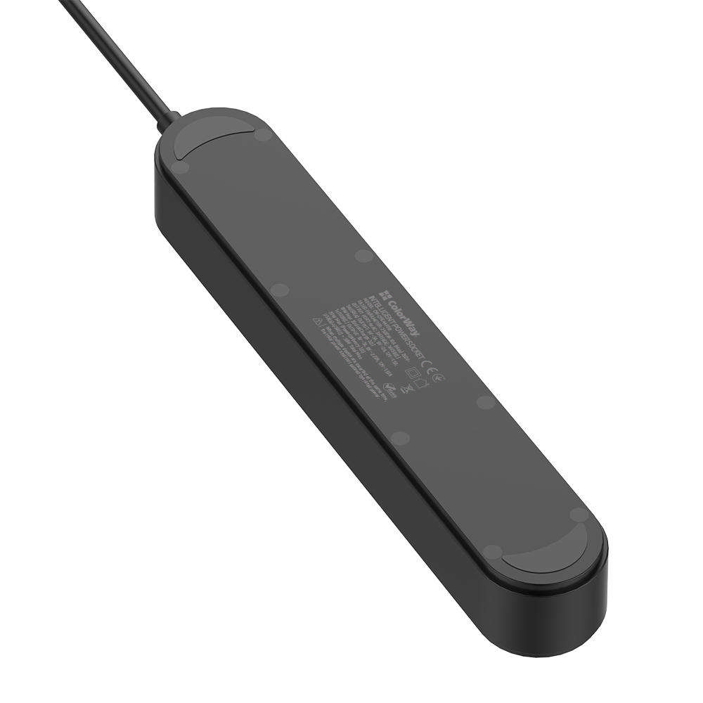 ColorWay Predlžovací kábel, 4x 220V, 4x USB (Type-C PD20W + 3USB QC3.0) 45W, 2m, čierny (CW-CHE44PDB)