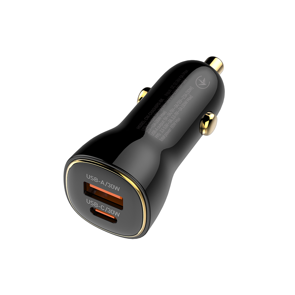 ColorWay Nabíjačka do Auta, Power Delivery Port PPS USB (USB-A + USB-C) (60W) čierna (CW-CHA046PD-BK)
