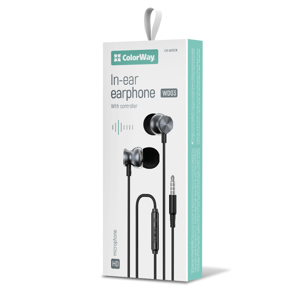 ColorWay Slúchadlá 3.5 mm, Káblové, UrbanBeat, čierne (CW-WD03BK)