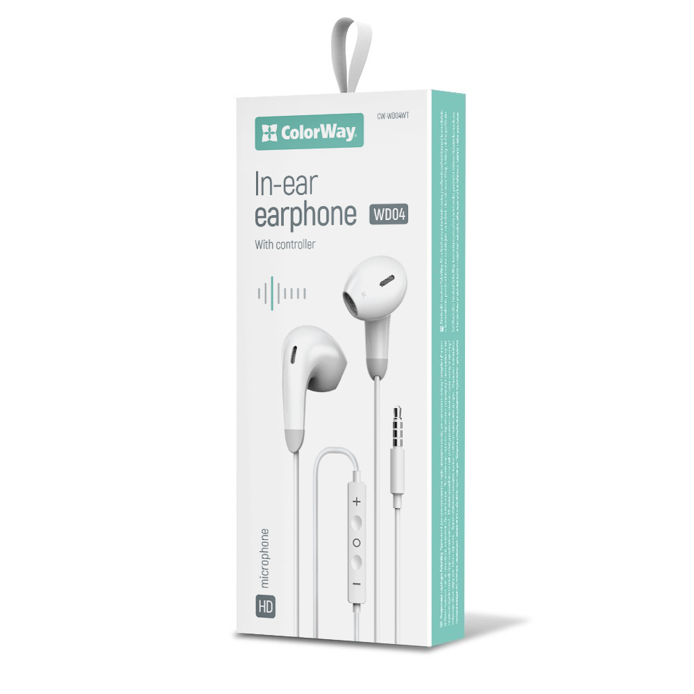 ColorWay Slúchadlá 3.5 mm, Káblové, Wave, biele (CW-WD04WT)