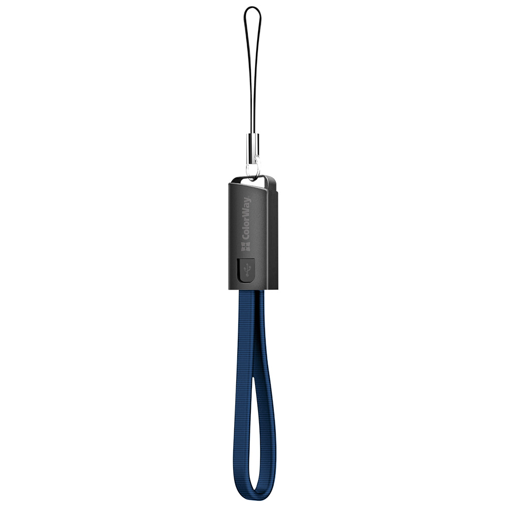 ColorWay Kábel USB Apple Lightning (kľúčenka) 2.4A 22cm - modrý