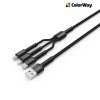 Kábel ColorWay univerzálny 3v1 (Lightning+MicroUSB+Type-C) 4.0A, 20W, 1.2m, grey (CW-CBU3003-GR)