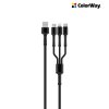 Kábel ColorWay univerzálny 3v1 (Lightning+MicroUSB+Type-C) 4.0A, 20W, 1.2m, grey (CW-CBU3003-GR)