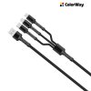 Kábel ColorWay univerzálny 3v1 (Lightning+MicroUSB+Type-C) 4.0A, 20W, 1.2m, grey (CW-CBU3003-GR)
