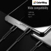 Kábel ColorWay univerzálny 3v1 (Lightning+MicroUSB+Type-C) 4.0A, 20W, 1.2m, grey (CW-CBU3003-GR)