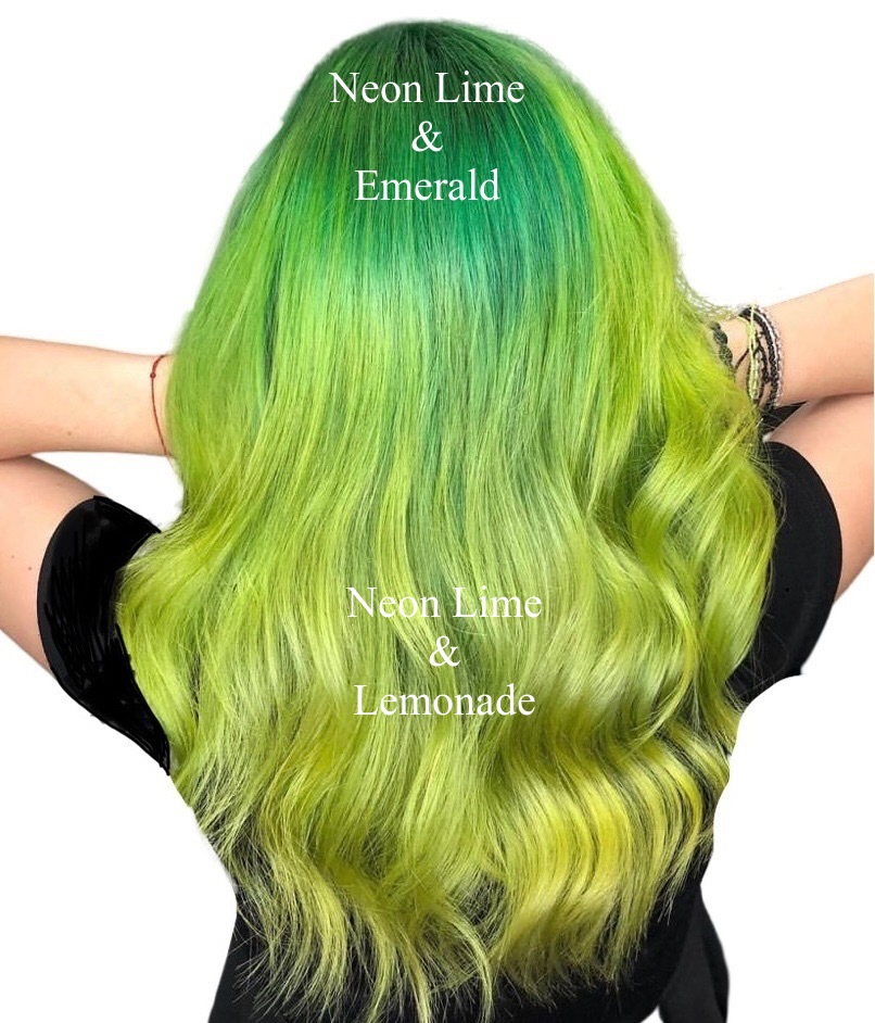 ZELENÉ NEONOVÉ VLASY - NEON LIME, EMERALD, LEMONADE