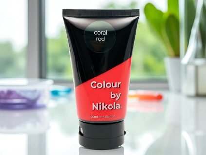 Color by Nikola, Barva na vlasy, Hair Colour, Farba do włosów, CORAL RED pigmentová oranžovo čevená, Colour by Nikola