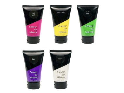 New Box 5 ks, Hot Pink, Lemonade, Neon Lime, Lilac, White