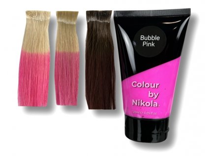 Barva na vlasy, Hair dye, Farb do włosów Bubble Pink, sytá růžová, pastel pink, jasnoróżowy, 120 ml Colour by Nikola