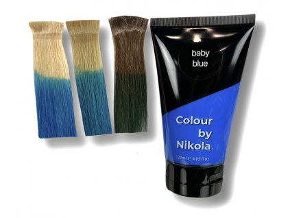 Barva na vlasy, Baby Blue, pastelová modrá, Hair colour, Pastel Blue, Farba do włosów, pastelowy niebieski, 120 ml Colour by Nikola
