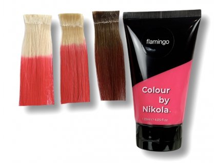 Barva na vlasy, Flamingo, růžovooranžová, Hair colour, pink-orange, Farba do włosów, różowopomarańczowa, 120 ml Colour by Nikola