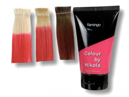 Color by Nikola barva na vlasy, Flamingo, růžovooranžová, Hair colour, pink-orange, Farba do włosów, różowopomarańczowa, 120 ml Colour by Nikola