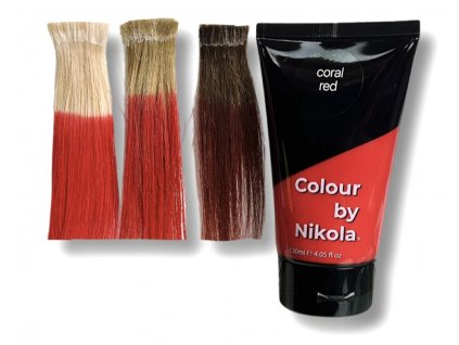 Barva na vlasy, Coral Red, oranžovo čevená, Hair colour, orange-red, Farba do włosów, pomarańczowo-czerwony, 120 ml Colour by Nikola