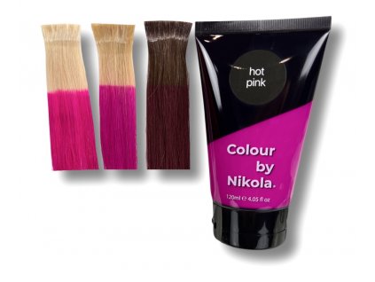 Barva na vlasy, Hot Pink, sytá růžová, Hair Color, rich pink, Farba do włosów, intensywny różowy pigment, 120 ml Colour by Nikola Hair Colour, HOT PINK rich pink, 120 ml