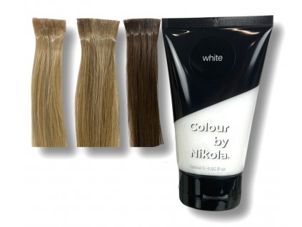 Color by Nikola Hair Colour, WHITE bílý krémový základ, Barva na vlasy, WHITE white cream, Farba do włosów, WHITE biała baza, Colour by  Nikolr, WHITE white cream, 120 ml