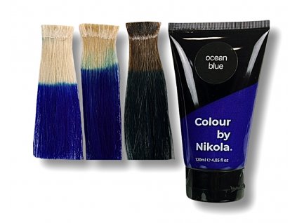 Color by Nikola barva na vlasy, Ocean Blue, tmavá modrá, Hair Color, Dark Blue, Farba do włosów, intensywny ciemnoniebieski pigment, 120 ml