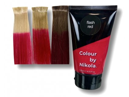 Barva na vlasy, Flash Red, červená, Hair Colour, Flash red, Farba do włosów, Flash Red, czerwony, 120 ml Colour by Nikola
