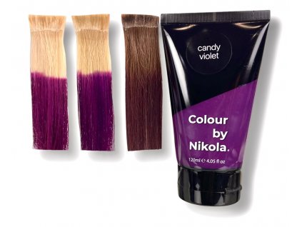 Color by Nikola, barva na vlasy, Candy Violet, fialová, Hair Colour, purple, Farba do włosów, wyrazisty fioletowy kolor, 120 ml Colour by Nikola
