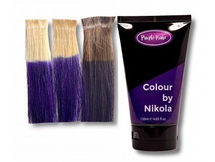 Barva na vlasy, Purple Rain, tmavě fialová, Hair Colour, Purple Rain, dark purple, Farba do włosów, Purple rain, intensywny fioletowy pigment, 120 ml Colour by Nikola